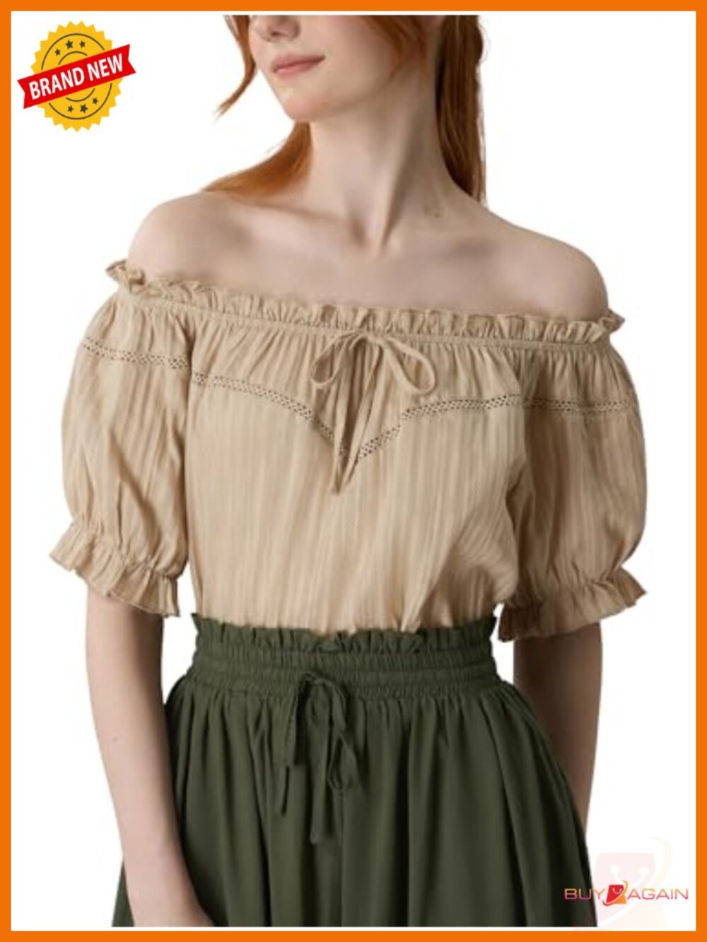 Cotton Peasant Blouse Off Shoulder Renaissance Shirt Ren Faire Top